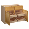 ABERDEEN Assembled 42 in. W x 34.5 in. H x 24 in. D Plywood Base Cabinet w/(4) Roll-out Trays in Caramel | Kunal Kitchens