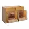 ABERDEEN Assembled 48 in. W x 34.5 in. H x 24 in. D Plywood Base Cabinet w/(2) Roll-out Trays in Caramel | Kunal Kitchens