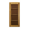ABERDEEN Assembled 18 in. W x 42 in. H x 12 in. D Plywood Glass Door Wall Cabinet w/ Finished Interior in Caramel | Kunal Kitchens
