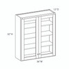 ABERDEEN Assembled 36 in. W x 42 in. H x 12 in. D Plywood Glass Door Wall Cabinet w/ Finished Interior in Caramel | Kunal Kitchens