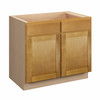 ABERDEEN Assembled 39 in. W x 34.5 in. H x 24 in. D Plywood Sink Base Cabinet in Caramel | Kunal Kitchens