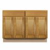 ABERDEEN Assembled 48 in. W x 34.5 in. H x 24 in. D Plywood Sink Base Cabinet in Caramel | Kunal Kitchens