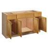 ABERDEEN Assembled 60 in. W x 34.5 in. H x 24 in. D Plywood Sink Base Cabinet in Caramel | Kunal Kitchens