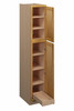 ABERDEEN Assembled 15 in. W x 84 in. H x 24 in. D Plywood Tall Cabinet w/(1) Roll-out Tray in Caramel | Kunal Kitchens