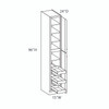 ABERDEEN Assembled 15 in. W x 96 in. H x 24 in. D Plywood Tall Cabinet w/(3) Roll-out Trays in Caramel | Kunal Kitchens