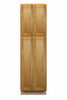 ABERDEEN Assembled 24 in. W x 84 in. H x 24 in. D Plywood Tall Cabinet w/(3) Roll-out Trays in Caramel | Kunal Kitchens