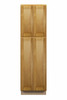 ABERDEEN Assembled 24 in. W x 84 in. H x 24 in. D Plywood Tall Cabinet w/(4) Roll-out Trays in Caramel | Kunal Kitchens