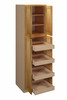 ABERDEEN Assembled 24 in. W x 84 in. H x 24 in. D Plywood Tall Cabinet w/(4) Roll-out Trays in Caramel | Kunal Kitchens