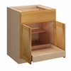 ABERDEEN Ready to Assemble 27 in. W x 34.5 in. H x 24 in. D Plywood Base Cabinet w/(1) Roll-out Tray in Caramel | Kunal Kitchens