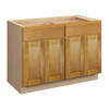 ABERDEEN Ready to Assemble 48 in. W x 34.5 in. H x 24 in. D Plywood Base Cabinet w/(2) Roll-out Trays in Caramel | Kunal Kitchens