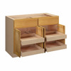 ABERDEEN Ready to Assemble 48 in. W x 34.5 in. H x 24 in. D Plywood Base Cabinet w/(4) Roll-out Trays in Caramel | Kunal Kitchens