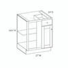 Aberdeen Ready to Assemble 27 in. W x 34.5 in. H x 24 in. D Plywood Blind Base Corner Cabinet Left in Caramel