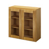 ABERDEEN Ready to Assemble 30 in. W x 30 in. H x 12 in. D Plywood Glass Door Wall Cabinet w/ Finished Interior in Caramel | Kunal Kitchens