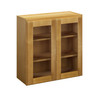 ABERDEEN Ready to Assemble 30 in. W x 30 in. H x 12 in. D Plywood Glass Door Wall Cabinet w/ Finished Interior in Caramel | Kunal Kitchens