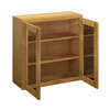 ABERDEEN Ready to Assemble 30 in. W x 30 in. H x 12 in. D Plywood Glass Door Wall Cabinet w/ Finished Interior in Caramel | Kunal Kitchens
