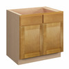 ABERDEEN Ready to Assemble 33 in. W x 32.5 in. H x 24 in. D Plywood Sink Base Cabinet in Caramel | Kunal Kitchens