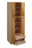 ABERDEEN Ready to Assemble 24 in. W x 84 in. H x 24 in. D Plywood Tall Cabinet w/(2) Roll-out Trays in Caramel | Kunal Kitchens