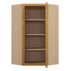 ABERDEEN Ready to Assemble 24 in. W x 42 in. H x 12 in. D Plywood Diagonal Corner Wall Cabinet in Caramel | Kunal Kitchens