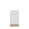 NORFOLK Assembled 18 in. W x 34.5 in. H x 21 in. D Plywood Drawer Vanity Cabinet in Painted White | Kunal Kitchens
