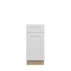 PEMBROKE Assembled 15 in. W x 34.5 in. H x 24 in. D Plywood Base Cabinet w/(2) Roll-out Trays in Painted White | Kunal Kitchens