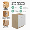 PEMBROKE Assembled 30 in. W x 34.5 in. H x 24 in. D Plywood Base Cabinet w/(2) Roll-out Trays in Painted White | Kunal Kitchens
