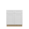 PEMBROKE Assembled 33 in. W x 34.5 in. H x 24 in. D Plywood Base Cabinet w/(2) Roll-out Trays in Painted White | Kunal Kitchens