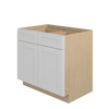 PEMBROKE Assembled 36 in. W x 34.5 in. H x 24 in. D Plywood Base Cabinet w/(1) Roll-out Tray in Painted White | Kunal Kitchens