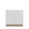 PEMBROKE Assembled 36 in. W x 34.5 in. H x 24 in. D Plywood Base Cabinet w/(2) Roll-out Trays in Painted White | Kunal Kitchens