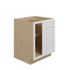 PEMBROKE Assembled 27 in. W x 34.5 in. H x 24 in. D Plywood Blind Base Corner Cabinet Right in Painted White | Kunal Kitchens