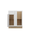 PEMBROKE Assembled 27 in. W x 34.5 in. H x 24 in. D Plywood Blind Base Corner Cabinet Right in Painted White | Kunal Kitchens
