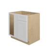 PEMBROKE Assembled 33 in. W x 34.5 in. H x 24 in. D Plywood Blind Base Corner Cabinet Left in Painted White | Kunal Kitchens