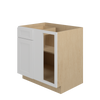 PEMBROKE Assembled 33 in. W x 34.5 in. H x 24 in. D Plywood Blind Base Corner Cabinet Right in Painted White | Kunal Kitchens