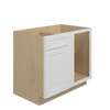 PEMBROKE Assembled 39 in. W x 34.5 in. H x 24 in. D Plywood Blind Base Corner Cabinet Right in Painted White | Kunal Kitchens