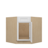 PEMBROKE Assembled 36 in. W x 34.5 in. H x 24 in. D Plywood Sink Diagonal Corner Base Cabinet in Painted White | Kunal Kitchens