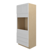 PEMBROKE Assembled 33 in. W x 84 in. H x 24 in. D Plywood Oven Tall Cabinet in Painted White | Kunal Kitchens