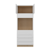 PEMBROKE Assembled 33 in. W x 84 in. H x 24 in. D Plywood Oven Tall Cabinet in Painted White | Kunal Kitchens