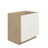 PEMBROKE Assembled 33 in. W x 34.5 in. H x 24 in. D Plywood Farm Sink Base Cabinet in Painted White | Kunal Kitchens