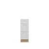 PEMBROKE Assembled 12 in. W x 34.5 in. H x 21 in. D Plywood Drawer Vanity Cabinet in Painted White | Kunal Kitchens