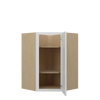 PEMBROKE Assembled 27 in. W x 36 in. H x 15 in. D Plywood Diagonal Corner Wall Cabinet in Painted White | Kunal Kitchens