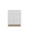 PEMBROKE Ready to Assemble 27 in. W x 34.5 in. H x 24 in. D Plywood Base Cabinet w/(1) Roll-out Tray in Painted White