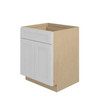 PEMBROKE Ready to Assemble 27 in. W x 34.5 in. H x 24 in. D Plywood Base Cabinet w/(2) Roll-out Trays in Painted White