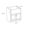 PEMBROKE Ready to Assemble 36 in. W x 34.5 in. H x 24 in. D Plywood Farm Sink Base Cabinet in Painted White | Kunal Kitchens