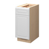 Brighton Assembled 15 in. W x 34.5 in. H x 24 in. D Plywood Base Cabinet w/(1) Roll-out Tray in Painted White | Kunal Kitchens