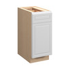 Brighton Assembled 15 in. W x 34.5 in. H x 24 in. D Plywood Base Cabinet w/(2) Roll-out Trays in Painted White | Kunal Kitchens