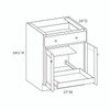 Brighton Assembled 27 in. W x 34.5 in. H x 24 in. D Plywood Base Cabinet w/(1) Roll-out Tray in Painted White | Kunal Kitchens