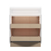 Brighton Assembled 27 in. W x 34.5 in. H x 24 in. D Plywood Base Cabinet w/(2) Roll-out Trays in Painted White | Kunal Kitchens