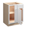 Brighton Assembled 27 in. W x 34.5 in. H x 24 in. D Plywood Blind Base Corner Cabinet Left in Painted White | Kunal Kitchens