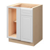 Brighton Assembled 27 in. W x 34.5 in. H x 24 in. D Plywood Blind Base Corner Cabinet Left in Painted White | Kunal Kitchens