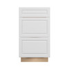 Brighton Assembled 18 in. W x 34.5 in. H x 24 in. D Plywood Drawer Base Cabinet in Painted White | Kunal Kitchens