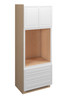 Brighton Assembled 33 in. W x 90 in. H x 24 in. D Plywood Oven Tall Cabinet in Painted White | Kunal Kitchens